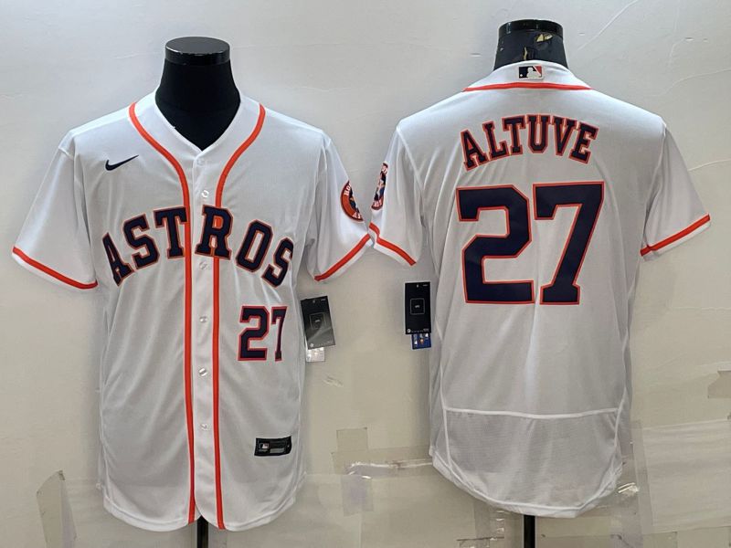 Men Houston Astros #27 Altuve White Elite Nike 2022 MLB Jerseys